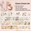 40 sheets of vintage floral scrapbook material paper for journaling and DIY crafts. - 40 Pieces/Pack / Floral Dream Island