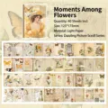 Vintage scrapbooking paper set with floral and butterfly patterns for journaling, 40 sheets. - 40 Pieces/Pack / Time Among Flowers