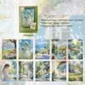 Set di adesivi decorativi vintage ad acquerello per scrapbooking con 10 bei motivi - Giardino Verde