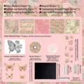 Kit complet de livre pop-up papillon DIY avec papiers vintage et autocollants décor - Thème Papillon Rose / Pack de Matériel