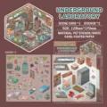 DIY-Sticker-Set unterirdisches Labor mit PET-Aufklebern und Szenenkarten für Journaling - Untergrundlabor / 2 PET Aufkleber und 1 Szenenkarte
