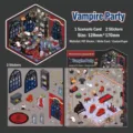 3D Vampire Party gothic sticker set for dollhouse and planner decoration - Vampire Party / 2 PET Stickers and 1 Scenery Card