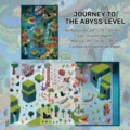 Pixel style scenery sticker set with 3 PET stickers and background card 153x264mm - 3 Sticker Sheets And 1 Background Card / Level: Brave the Abyss