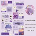 Iris Whisper synthetic paper die-cut washi tape detail showing purple aesthetic patterns. - Iris Whisper
