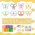 Comprehensive set components for butterfly suncatcher DIY craft kit with size specs - Butterfly Design
