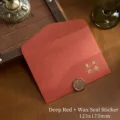 Dark red gold-stamped envelope and letter paper set with vintage wax seal - Happy birthday 1 envelope + 1 paint sticker