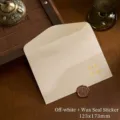 Off-white vintage envelope with gold foil text and brown wax seal sticker - Live up to your time 1 envelope + 1 paint sticker