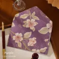 Premium vintage purple embossed floral envelope 110x160mm for elegant invitations - Single Envelope / 11x16cm / Purple