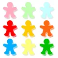Set of colorful human-shaped paper cutouts for school and office wall decorations - Small Person Shape / 9 Sheets