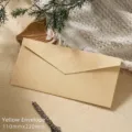 Vintage gele envelop met linnen textuur 110x220mm voor brieven en uitnodigingen - 110x220mm / Geel