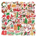 Colorful Christmas stickers with holographic laser finish for holiday decoration - TT170