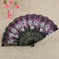 Ventaglio pieghevole tradizionale cinese con fiori viola per costume Hanfu da donna - Viola