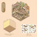 DIY buffet restaurant theme scenery sticker set including 1 scene card and 2 PET sheets - Buffet / 4-Piece Set
