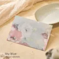 Vintage floral envelope in sky blue featuring elegant embossed flower patterns for letter set - 112mmx160mm / Sky Blue