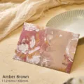 Elegant amber brown vintage envelope with embossed floral patterns for letters - 112mmx160mm / Amber Brown
