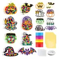DIY Σετ διακόσμησης Halloween με κολοκύθα φάντασμα και νυχτερίδα από χαρτί για παράθυρα παιδιών - Θέμα Halloween