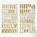 Pegatinas 3D doradas con purpurina de letras y símbolos para decoración de fiestas DIY - Letras A-Z / 2 Hojas / Dorado