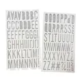 Pegatinas de letras 3D con purpurina plateada para decoración de regalos y fiestas - Letras A-Z / 2 Hojas / Plateado
