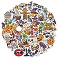Colorful holographic Halloween sticker set with pumpkins, ghosts and monsters for party - Holographic Halloween Style C (TT167) / 50 Sheets