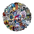 Collection of 50 waterproof wolf-themed stickers featuring various artistic styles - Wolf Theme Style (TT066) / 50 Sheets