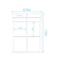 Diagramma dimensionale per etichette opache e impermeabili per bottiglie di vino - Stile 4 Etichette Principali + 4 per Collo (KPM001) / 8 Pezzi/Confezione