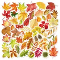 55PCS waterproof watercolor autumn leaf stickers set for DIY laptop and luggage decoration - Leaf (55 Pcs/Pack) / 55 Sheets