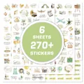 Set mit 6 wasserfesten Hochzeitsaufklebern für romantische DIY-Scrapbooks und Einladungen - Goldgrün Hochzeitsplaner Aufkleber