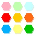 Buntes Hexagon Bastelpapier Set für Wanddeko und handgemalte Projekte - Sechseckige Form / 9 Blatt