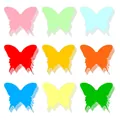 Hand-cut colorful butterfly paper decorations for office and classroom wall decor pack - Butterfly Shape / 9 Sheets