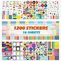 Ensemble complet de 1200 autocollants de planificateur avec icônes et étiquettes - Lot de 16 Feuilles d'Autocollants