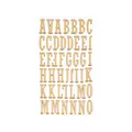 Goldene 3D-Alphabet-Aufkleber mit Metallic-Finish für DIY-Scrapbooking - A-N (Song Black Schriftart) / Gold