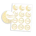 Gold foil Ramadan and Eid Mubarak moon stickers for gift sealing and party decor - Style 01 Gold Foil Moon Sealing Sticker / 40mm Round Sealing Sticker