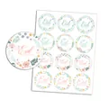 Premium floral Eid Mubarak stickers for gift wrapping and party decoration labels - Style 02 Floral Moon Sealing Sticker / 40mm Round Sealing Sticker