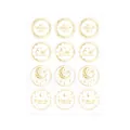 Gold foil Eid Mubarak and Ramadan Kareem stickers for gift envelope seals and party decor. - Style 03 Moon Sealing Sticker / 40mm Round Sealing Sticker