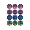 12-piece gold foil Ramadan Kareem and Eid Mubarak stickers for gift and envelope sealing - Style 04 Purple Moon Sealing Sticker / 40mm Round Sealing Sticker