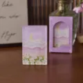Minimalistischer Acryl-Kühlschrankmagnet im Ölmalstil, Mond und Blumen, 54x86mm - 54mmx86mm / Sterne und Mond Poesie