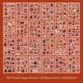Vintage aesthetic PET washi stickers for scrapbooking, 24 sheets 166x230mm, SKU variant - 24 Sheets/Pack / Red Vintage Theme