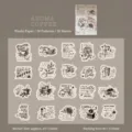 Vintage coffee theme sticker pack with black and white retro illustrations - Aroma Coffee / Pack of 20
