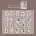 20 sheets of vintage black and white botanical washi paper stickers for scrapbooking - Garden Light / Pack of 20