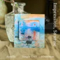 Artistic acrylic refrigerator magnet featuring Monet's Impression Sunrise painting - Impression Sunrise
