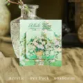 Artistic acrylic refrigerator magnet featuring a classic white rose oil painting - White Rose Pendant