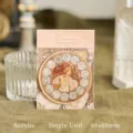Calamita da frigorifero vintage in acrilico stile Mucha serie Moonlight Artist per decoro - Foresta della Costa Ovest / Confezione Singola (60x60mm)