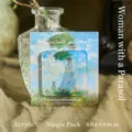 Artistic acrylic refrigerator magnet with Monet Woman with a Parasol oil painting - Woman with a Parasol
