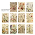 A5 vintage bloemen scrapbook papier set met 10 botanische ontwerpen voor journal - Verpakking van 20 / Heldere Fantasie (Bloemenpatroon)