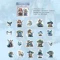 Galaxy dream blue fantasy fairy and mythical creature washi stickers for DIY journaling 20pcs - Pack of 20 / Starry River Dream