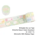 Writable die-cut washi tape from the Colorful Diary series in Green Grassland design - Green Grass