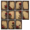 Vintage rose scrapbooking paper pack, retro botanical background pages, 20 sheets - Rose Movement / 20 Pieces/Pack