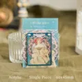 Ακρυλικό μαγνητάκι ψυγείου σε vintage στυλ Alphonse Mucha, έκδοση Cliff Edge Galaxy - Γαλαξίας στην Άκρη του Γκρεμού / Μονή Συσκευασία (60x45mm)
