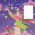 The Little Prince themed oil painting stationery set with envelopes and letterheads - Chasing Light Meteor / 2 Envelopes and 4 Letter Papers Pack