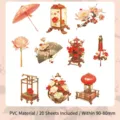 Chinese vintage stijl PVC decoratieve sticker pack voor scrapbook dagboek decoratie - 20 Stuks/Verpakking / Esdoornbos
